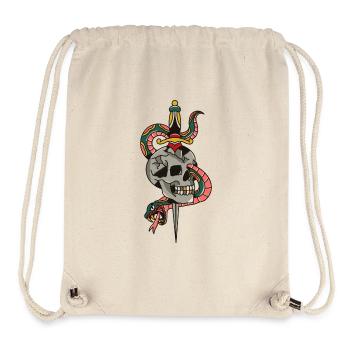 Skull Dagger Snake Tattoo Illustration - Stanley/Stella recycelter Gym Bag - Naturweiß - Vorne