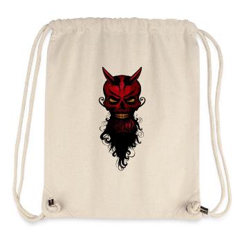 head of devil hipster lucifer skull crane ba - Stanley/Stella Recycled Gym Bag - natural - Front