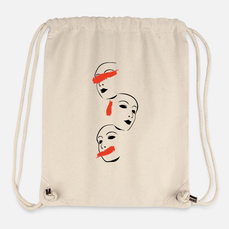 n'entendez pas, n'entendez pas, ne dites pas - Sac à cordon recyclé Stanley/Stella - blanc naturel