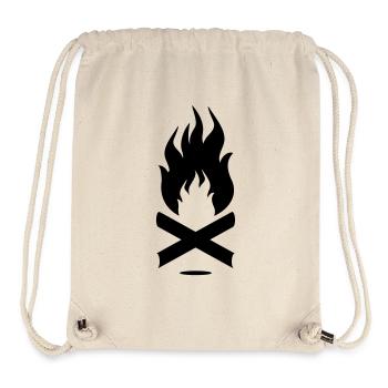 Symbole de feu de camp avec journaux - Sac à cordon recyclé Stanley/Stella - blanc naturel - Devant