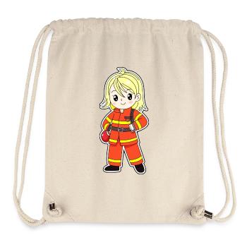 Pompier mignon – Mignon et courageux ! - Sac à cordon recyclé Stanley/Stella - blanc naturel - Devant