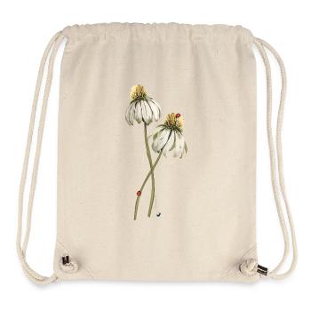 Illustration de la fleur des coccinelles rouges sur échinacée - Sac à cordon recyclé Stanley/Stella - blanc naturel - Devant