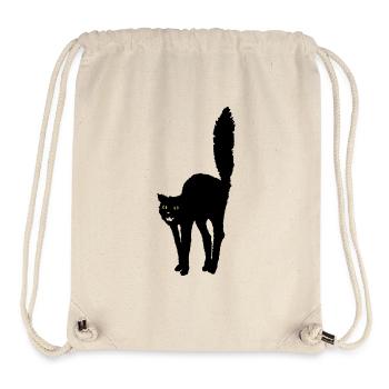 Hands off! black cat cat halloween symbol - Stanley/Stella Recycled Gym Bag - natural - Front