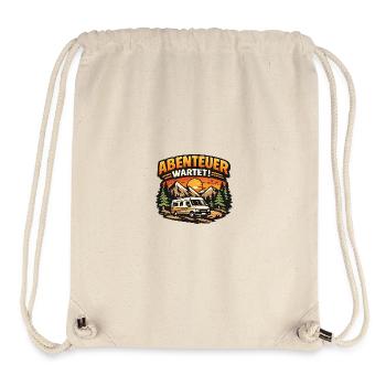 Abenteuer wartet Camper Vanlife Shirt - Stanley/Stella recycelter Gym Bag - Naturweiß - Vorne