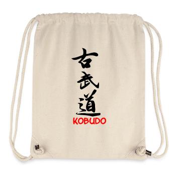 Kobudo noir japonais caractère écrit - Sac à cordon recyclé Stanley/Stella - blanc naturel - Devant