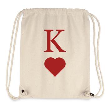 Design partenaire : poitrine « Roi de Cœur » - Sac à cordon recyclé Stanley/Stella - blanc naturel - Devant