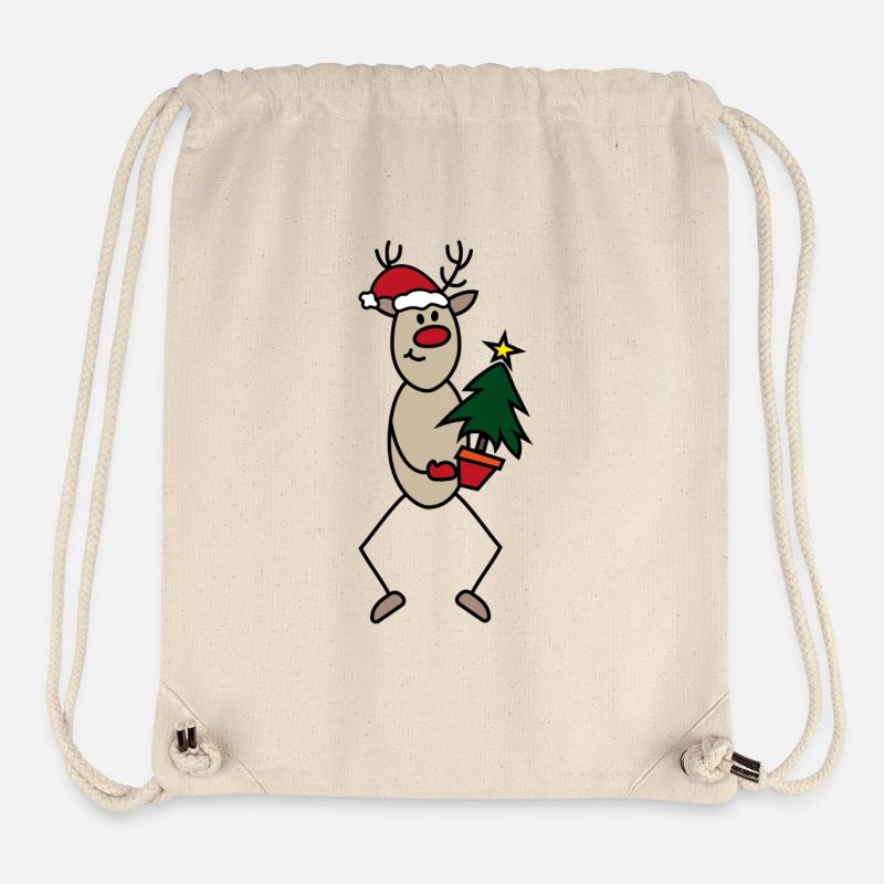 Noël drôle - Sac à cordon recyclé Stanley/Stella - blanc naturel