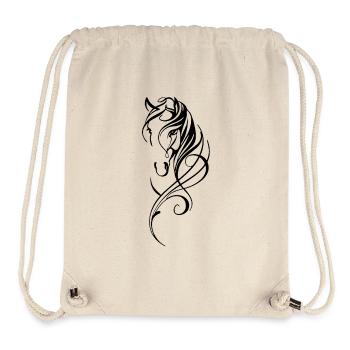 Black Stylized Horse - Stanley/Stella Recycled Gym Bag - natural - Front