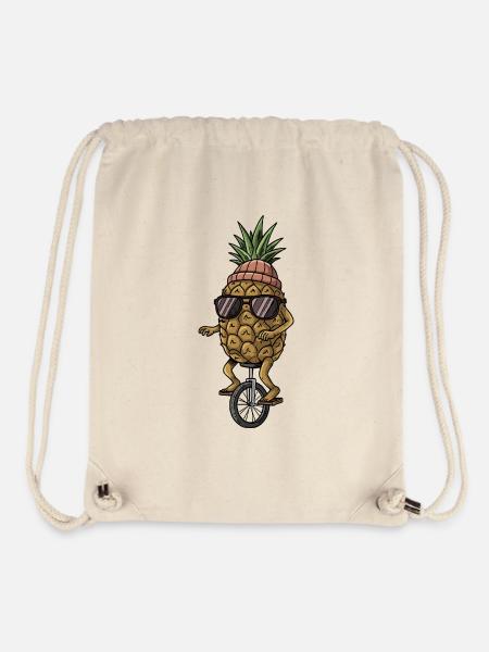 Coole Ananas fährt Einrad Vibes - Stanley/Stella recycelter Gym Bag - Naturweiß