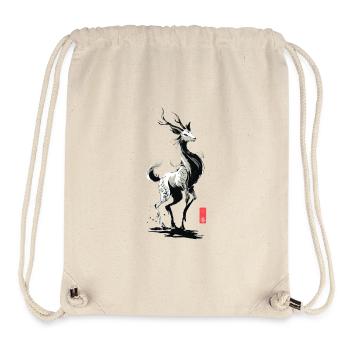 Sacred Qilin – Yokai Sumi-e Deer Cursed Ink Eyes - Stanley/Stella Recycled Gym Bag - natural - Front