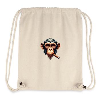 Ein Affe mit Zigarre im Polygon-Stil - Stanley/Stella recycelter Gym Bag - Naturweiß - Vorne