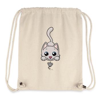 chat bande dessinée douce - Sac à cordon recyclé Stanley/Stella - blanc naturel - Devant