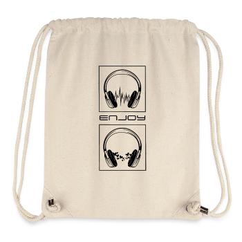 Enjoy the music. Headphones. Music. - Stanley/Stella Recycled Gym Bag - natural - Front