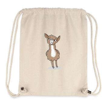 Lama joyeux et coquin - Sac à cordon recyclé Stanley/Stella - blanc naturel - Devant