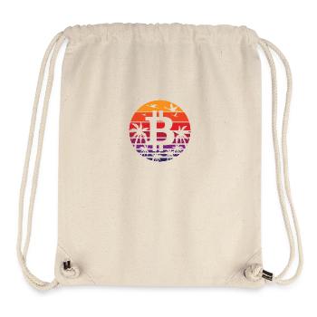 Vintage Sunset Bitcoin Logo Crypto Fan Cadeau - Sac à cordon recyclé Stanley/Stella - blanc naturel - Devant