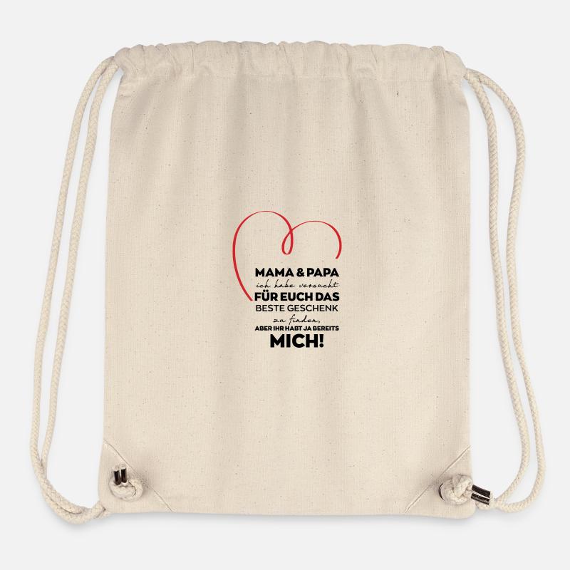 Mama Papa Eltern lustiges Geschenk - Stanley/Stella recycelter Gym Bag - Naturweiß