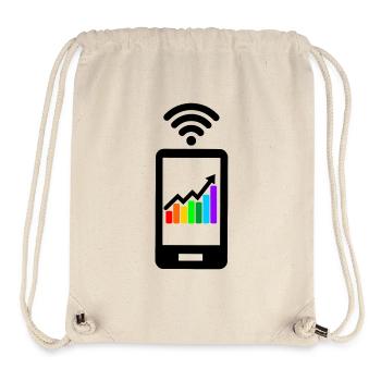 Meilleurs résultats graphique coloré dans smartphone - Sac à cordon recyclé Stanley/Stella - blanc naturel - Devant