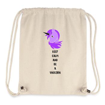 unicorn keep calm - Stanley/Stella recycelter Gym Bag - Naturweiß - Vorne