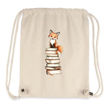 Fuchs auf Bücherstapel - Stanley/Stella recycelter Gym Bag - Naturweiß - Vorne