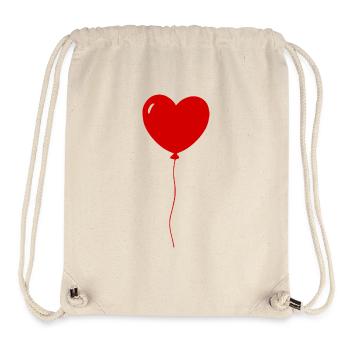 Minimalistischer roter Herzballon - Stanley/Stella recycelter Gym Bag - Naturweiß - Vorne