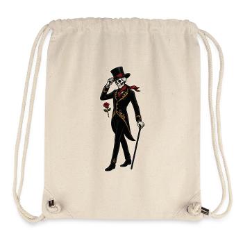 Skelett-Dandy mit Rose im Vintage-Stil - Stanley/Stella recycelter Gym Bag - Naturweiß - Vorne