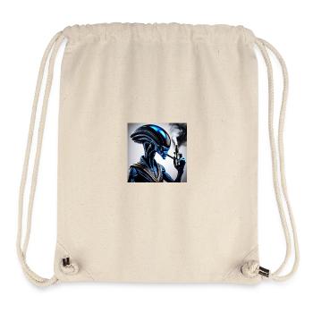 Blauer Droid Dampfer Vibe - Stanley/Stella recycelter Gym Bag - Naturweiß - Vorne