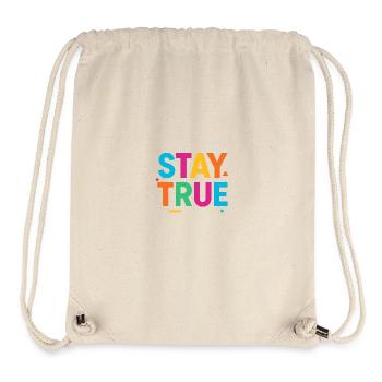 Typographie colorée Stay True - Sac à cordon recyclé Stanley/Stella - blanc naturel - Devant
