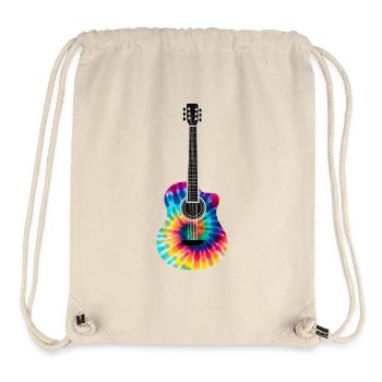 Multi-Colored Tie Dye Guitar Design - Stanley/Stella Recycled Gym Bag - natural - Front
