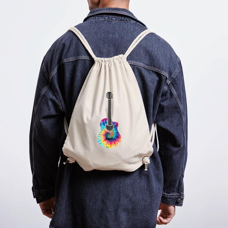 Multi-Colored Tie Dye Guitar Design Stanley/Stella Recycled Gym Bag