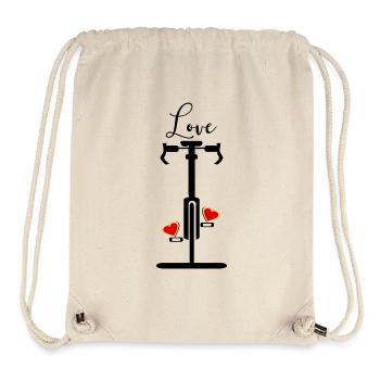 Love Cycling Heart - Stanley/Stella Recycled Gym Bag - natural - Front
