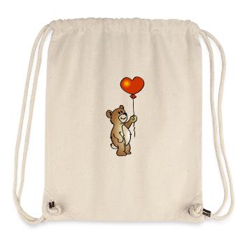 Bear with ball - Stanley/Stella Recycled Gym Bag - natural - Front
