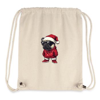 French Bulldog Dog Christmas - Stanley/Stella Recycled Gym Bag - natural - Front