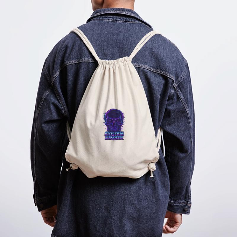 Neon Glitch Skull with System Error Text Stanley/Stella Recycled Gym Bag