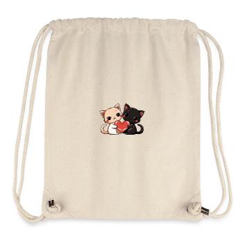 Cat Couple Valentine's Day - Stanley/Stella Recycled Gym Bag - natural - Front