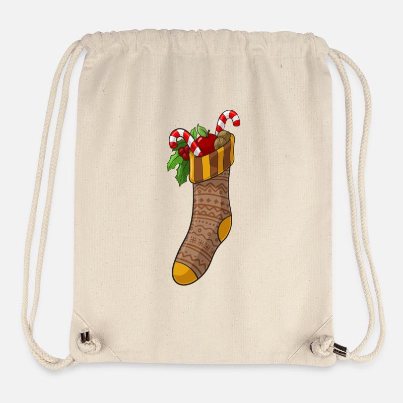 Weihnachten Socken - Stanley/Stella recycelter Gym Bag - Naturweiß