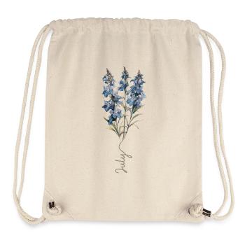 Design floral bleu et blanc - Sac à cordon recyclé Stanley/Stella - blanc naturel - Devant