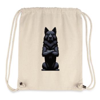 Schwarzer Schäferhund Schäferhundbesitzer  - Stanley/Stella recycelter Gym Bag - Naturweiß - Vorne