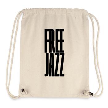 Conception typographique de musique jazz libre - Sac à cordon recyclé Stanley/Stella - blanc naturel - Devant