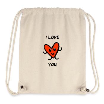 VALENTINSTAG. HERZ. ICH LIEBE DICH. ICH LIEBE DICH - Stanley/Stella recycelter Gym Bag - Naturweiß - Vorne