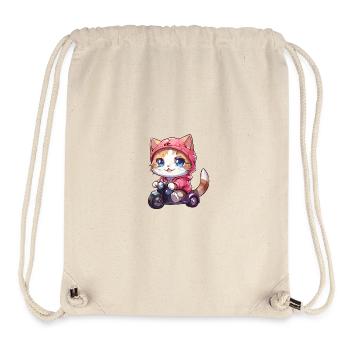 Moto Kitty - Stanley/Stella Recycled Gym Bag - natural - Front
