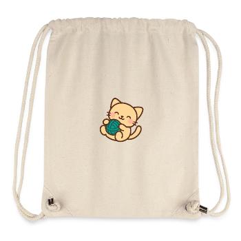 Cuddly kitten and blue ball - Stanley/Stella Recycled Gym Bag - natural - Front