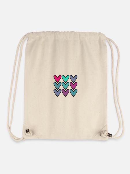VALENTINE'S DAY. HEART. I LOVE YOU. I LOVE YOU - Stanley/Stella Recycled Gym Bag - natural