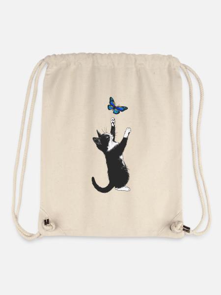 Kitty Butterfly - Stanley/Stella recycelter Gym Bag - Naturweiß