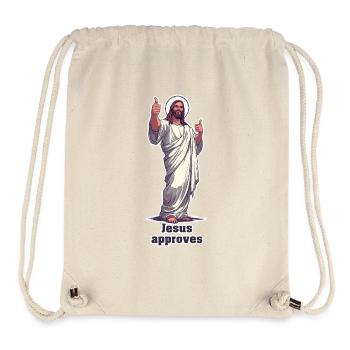 Jesus approves - Stanley/Stella Recycled Gym Bag - natural - Front