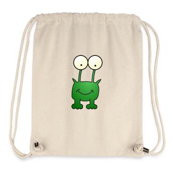 dessin animé grenouille - Sac à cordon recyclé Stanley/Stella - blanc naturel - Devant