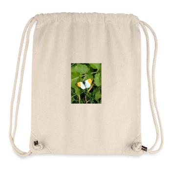 Papillon blanc orange bordures noires - Sac à cordon recyclé Stanley/Stella - blanc naturel - Devant