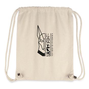 Hiéroglyphes Anubis - motif noir by Fregyptologist - Sac à cordon recyclé Stanley/Stella - blanc naturel - Devant