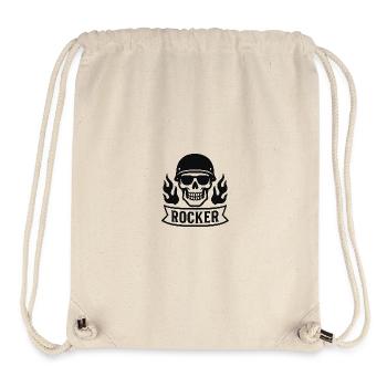 Flammes Crâne Rocker - Sac à cordon recyclé Stanley/Stella - blanc naturel - Devant
