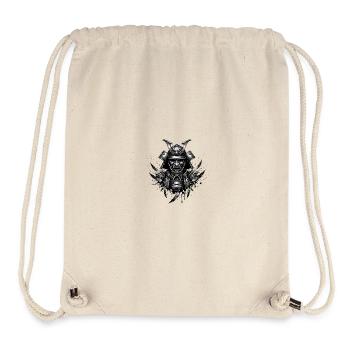 Conception de masque à encre de samouraï de l’ombre - Sac à cordon recyclé Stanley/Stella - blanc naturel - Devant
