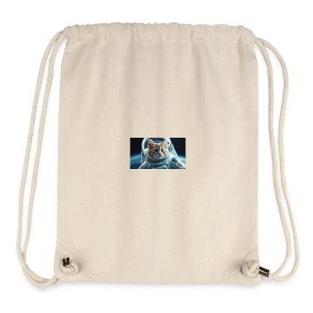 Astronaute Cat en orbite - Sac à cordon recyclé Stanley/Stella - blanc naturel - Devant